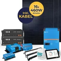 HUSATECH 7,36 kW Photovoltaikanlage mit Speicher 9,6 kWh | SunnyHome M | 1-phasig mit Victron MultiPlus II 48/5000/70-50 + MPPT 250/100 + Pylontech US5000