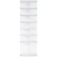 OKWISH Schuhregal-Turm aus PVC in Weiß, 7-stöckig, drehbar, 60 x 60 x 184 cm