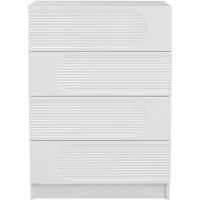 STILVORA Schubladenschrank MDF/Spanplatte Weiß 60x38,5x85 cm mit 4 Vollauszügen