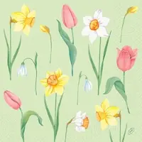 Duni Tissue-Serviette 40 x 40 cm Spring Melody 3-lagig, 1000 Stk/Krt (4 x 250 Stk)