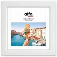 Alfo. Amalfi 20x20 cm, weiß mit Passepartout 13x13 cm, Holzrahmen