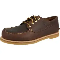 Timberland für Herren. TB0A5NJ1EM41 Mokassins aus braunem Leder von Crafted Boat (46 W), Wohnung, Schnürsenkel, Lässig