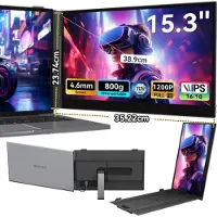 Blackview SCM8 Doppelt Bildschirm Laptop 15,3", Tragbarer IPS FHD 1080P Monitor, Plug&amp;Play USB-C, Kompatibel mit Windows/Mac, TÜV-zertifiziert