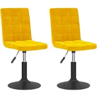 vidaXL Esszimmerstühle 2 Stk. Drehbar Senfgelb Samt