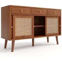 STILVORA Sideboard aus MDF in Walnuss, 120x40x78 cm, 3 Schubladen, 3 Türen
