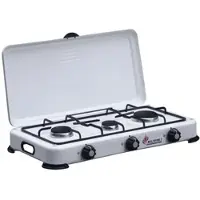 In.tec® 3-Flammen-Gaskocher 4100W Gusseisenbrenner Abnehmbar