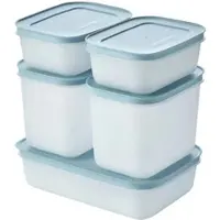 Tupperware Gefrierdosen Starter-Set 1x 1L je 2x 1 1L und 0 45 L , blau , Kunststoff , Maße (cm): B: 17,3 H: 23,8 T: 17.0