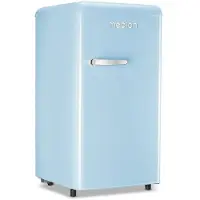 Medion Retro Kühlschrank (91 Liter, 91cm Höhe (höhenverstellbare Füße), höhenverstellbare Glasablagen, transparente Gemüseschublade, freistehend, Türanschlag rechts, Metall Türgriff, MD37800)