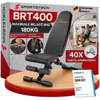 Sportstech Hantelbank BRT400 | Klappbar | 40+ Trainingskombis | Vollmontiert