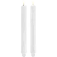 Uyuni Kerze LED gerillt 2-er 3,2 x 25,5 cm weiß - Lighting Lighting, Weiß, für Wohnzimmer, Sonstige