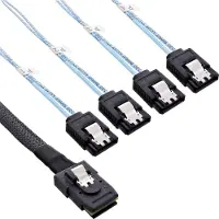 Intos SAS-Kabel (OCF), 1x Mini-SAS zu 4x SATA
