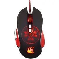 Konix Drakkar KX DK HEIMDALL MOUSE, rechts, USB Typ-A, 4000 DPI, Schwarz, Rot