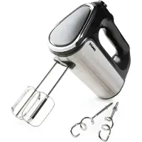 Domo DO9258M, Handmixer, Schwarz, Stahl, Schlagen, Kneten, Mixen, 1,1 m, Drehregler, 800 W