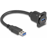 DeLOCK D-Typ USB 5 Gbps Kabel Typ-A Stecker zu Typ-A Buchse schwarz 20 cm, 20 m, USB A, USB A, 5 Gbit/s, Schwarz
