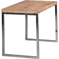FineBuy Schreibtisch Akazie Massivholz Computertisch 120 x 60 cm Laptoptisch Landhaus Konsolentisch mit Metallbeinen Sheesham // Akazie