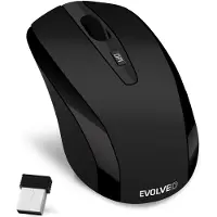 Evolveo WML-306B, RF Wireless+USB, Optisch, Notebook, Schwarz, Grau, Ambidextrös, 10m