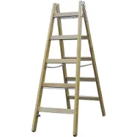 Krause Sprossen-Doppelleiter, Holz, 2 x 8 Sprossen
