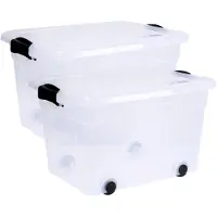 Siena Home Aufbewahrungsbox Anzio 60 l 2er-Set mit Rollen