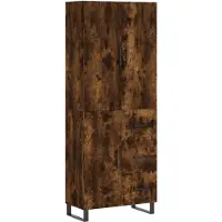 vidaXL Highboard Räuchereiche 69,5x34x180 cm Holzwerkstoff