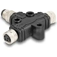 DeLOCK M8 T-Splitter A-kodiert 4 Pin 1 xSt . zu 2 x Buchse