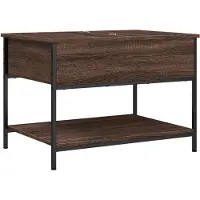 vidaXL Couchtisch Braun Eichen-Optik 100x50x50 cm Holzwerkstoff Metall