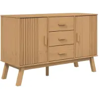 vidaXL Sideboard OLDEN Braun 114x43x73,5 cm Massivholz Kiefer
