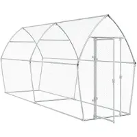 vidaXL Hühnerkäfig Silbern 400x105x182 cm Verzinkter Stahl