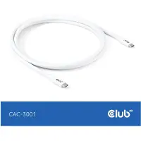 Club 3D CLUB3D USB C kabel Weiß, 2 m, USB C, USB C, USB4 Gen 2x2, 20 Gbit/s, Weiß