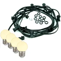SPICELITE Illu-/Partylichterkette BLACKY 20m - Außenlichterkette schwarz - 20xE27 warmweiße Kugellampen