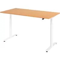 Bümö Schreibtisch elektrisch Bluetooth & App XDLR - Nachbildung: Buche, Größe: 160 x 80 cm, Gestell: Weiß
