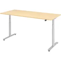 Bümö Schreibtisch elektrisch Bluetooth & App XDLR - Nachbildung Ahorn, Gestell: Silber, Größe: 180 x 80 cm