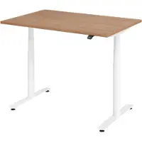 Bümö Schreibtisch elektrisch Bluetooth & App XDLR - Größe: 120 x 80 cm, Nachbildung: Nussbaum, Gestell: Weiß