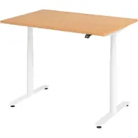 Bümö Schreibtisch elektrisch Bluetooth & App XDLR - Nachbildung: Buche, Größe: 120 x 80 cm, Gestell: Weiß