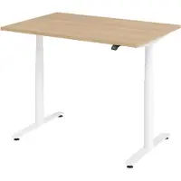 Bümö Schreibtisch elektrisch Bluetooth & App XDLR - Größe: 120 x 80 cm, Gestell: Weiß, Nachbildung: Eiche