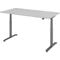Bümö Schreibtisch elektrisch Bluetooth & App XDLR - Größe: 160 x 80 cm, Gestell: Graphit, Nachbildung: Grau