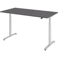 Bümö Schreibtisch elektrisch Bluetooth & App XDLR - Gestell: Silber, Größe: 160 x 80 cm, Nachbildung: Graphit