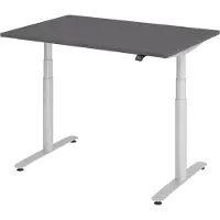 Bümö Schreibtisch elektrisch Bluetooth & App XDLR - Gestell: Silber, Größe: 120 x 80 cm, Nachbildung: Graphit