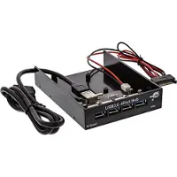 InLine USB 3.0 Hub, 4-fach für den 8,89cm (3,5") Schacht, schwarz, Schwarz, 100 mm, 130 mm, 25 mm, 137 g, 158 mm