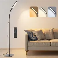 Lapamax LED Stehlampe Dimmbare 3 Lichtmodi Stehleuchte Flexible Schwanenhals Leselampe mit Fernbedienung Standleuchten für Schlafzimmer Büro, USB