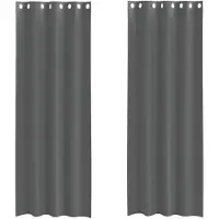 vidaXL Voile Vorhänge mit Ösen 2 Stk. Dunkelgrau 140x260 cm