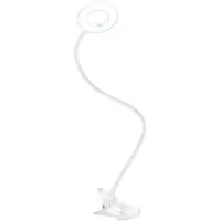 Solight Dimmbare LED-Tischleuchte mit Klemme, weiß, 300 lm, einstellbare Farbtemperatur, USB WO66-W