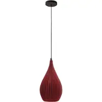 FABAS LUCE Lisa Pendelleuchte aus Metall und pflanzenbasiertem Kunststoff in Bordeaux, E27 Fassung, elegante nachhaltige Designlinie, IP20 Schutz, 230V.