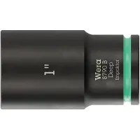 Wera 8790 B Impaktor Deep Steckschlüsseleinsatz mit 3/8 zoll-Antrieb, 1 zoll x 63 mm
