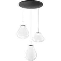 FABAS LUCE Deva Pendelleuchte Ø500mm 42W LED 4530lm CCT 2700K/3000K/4000K Dimmbar Metallstruktur und transparentes Borosilikatglas - Deva