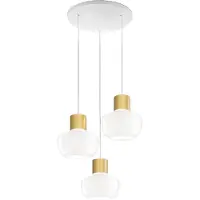 FABAS LUCE Kino LED-Pendelleuchte 36 W 3900 lm 3000 K, dimmbar, Metall- und Borosilikatglasstruktur, Weiß - Kino