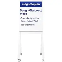 MAGNETOPLAN mobile Glas-Magnettafel 76,0 x 180,0 cm weiss