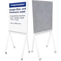 MAGNETOPLAN Moderationswand 76,0 x 180,0 cm grau, weiss