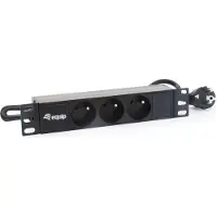 Equip 3-Fach Französische Steckdosenleiste, 10-Zoll, 1U, Kunststoff, 3 AC-Ausgänge, 1,5 m, 250 V, 16 A