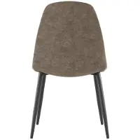 STONES Brigitte-Stuhl in Vintage-Taubengrau-Kunstleder mit anthrazitfarbenem Metallgestell – gepolsterter Sitz, modernes Industriedesign – 4-teilig