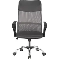 HTI Bürostuhl Landshut höhenverstellbar Grau 120 kg Hartbodenrollen Sitzhöhe 45-55 cm